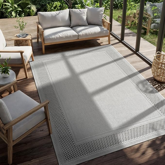 CAMILSON Easy Jute Rug 4x6, Indoor Outdoor Off-White Color Fiber Area Rugs - Image 9