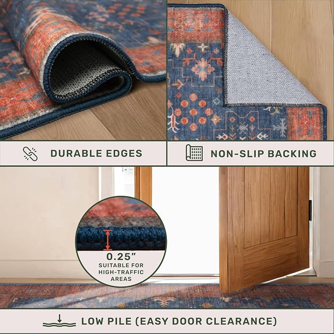 Hazo Haus Boho Washable 3x16 Extra Long Hallway Runner Rug, Non-Slip Stain & - Image 4