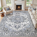 9x12 Area Rugs Living Room: Washable Vintage Rug Large Non-Slip Stain Resistant by JessibouAreaRug