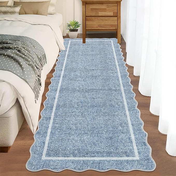 GarveeHome Scalloped Washable Kitchen Runner Rug 2x8, Non Slip Boho Soft - Image 3