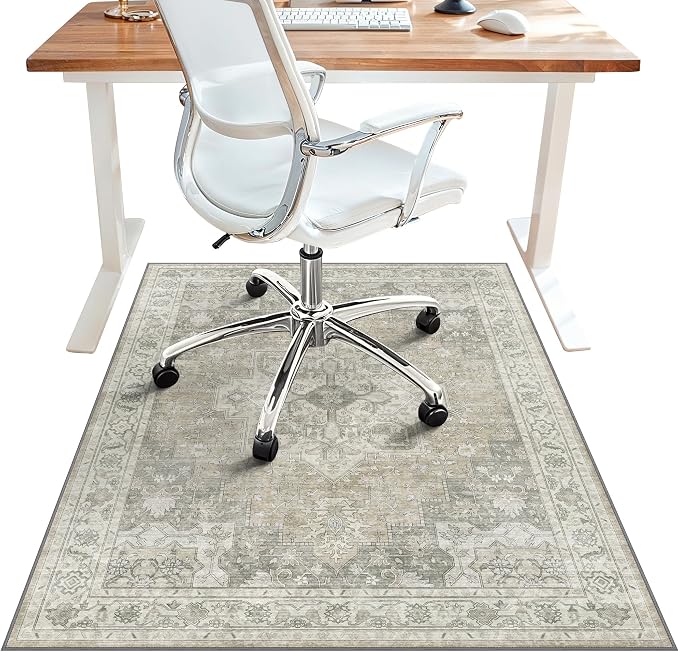 48"x60" Office Chair Mat for Hardwood Tile Floor, Under Desk Carpet Protector by BESBLEE