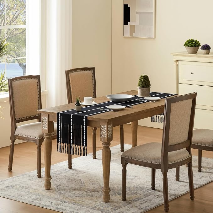 Hemstitched Farmhouse Table Runner, Cotton Linen Table Runners 72 Inches Long - Image 3