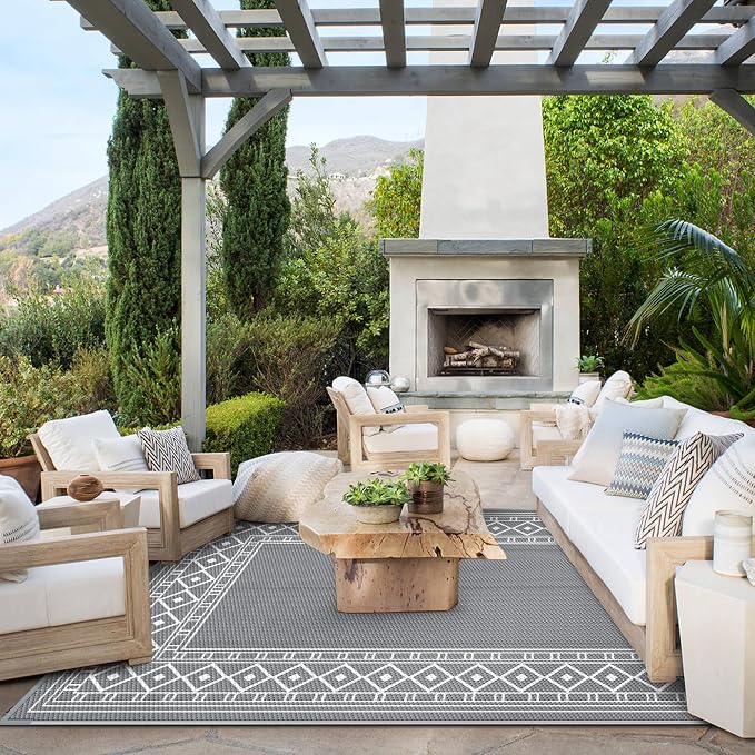 GENIMO Outdoor Rug Waterproof for Patio Decor, Camping Outside Mat for Outdoor - Image 2
