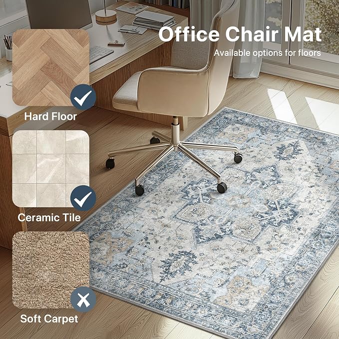 Office Chair Mat for Hardwood Tile Floor, Under Desk Carpet Protector for - Image 3
