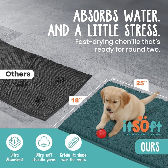 Dog Rugs for Muddy Paws 25x18 | Cleaner Mud Free Floors | Muddy Dogs Mats for - Image 3