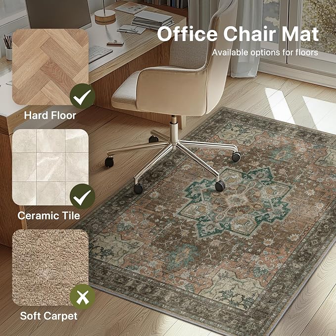 36"x60" Office Chair Mat for Hardwood Tile Floor, Under Desk Carpet Protector - Image 3