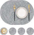 Round Faux Leather Placemat and Coaster 4 Packs, Washable Heat Resistant Dining by homing