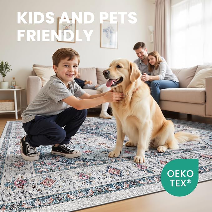 zesthome 8x10 Area Rugs, Stain Resistant Washable Rug, Ultra-Thin Rugs - Image 7