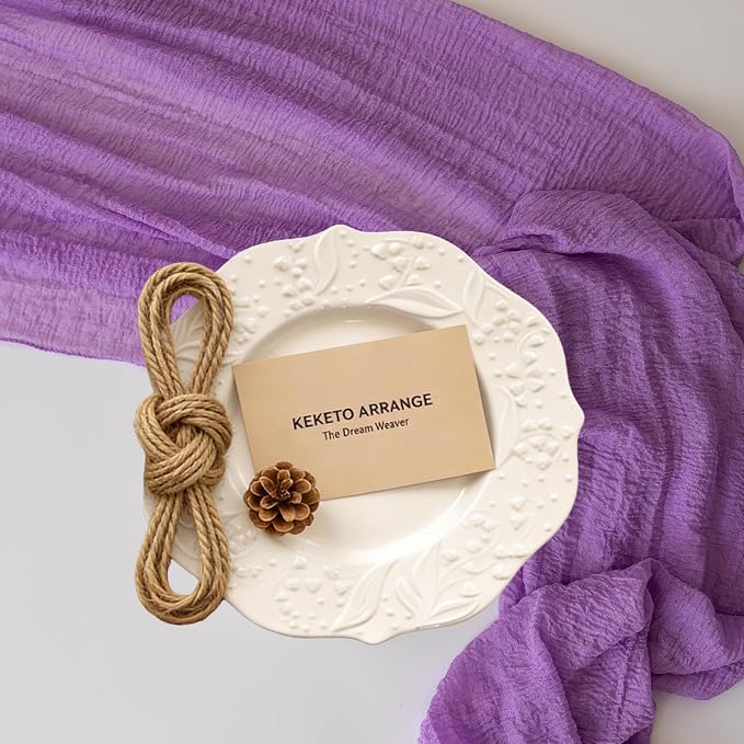 Lilac Cheesecloth Table Runner 120 Inches - Image 5