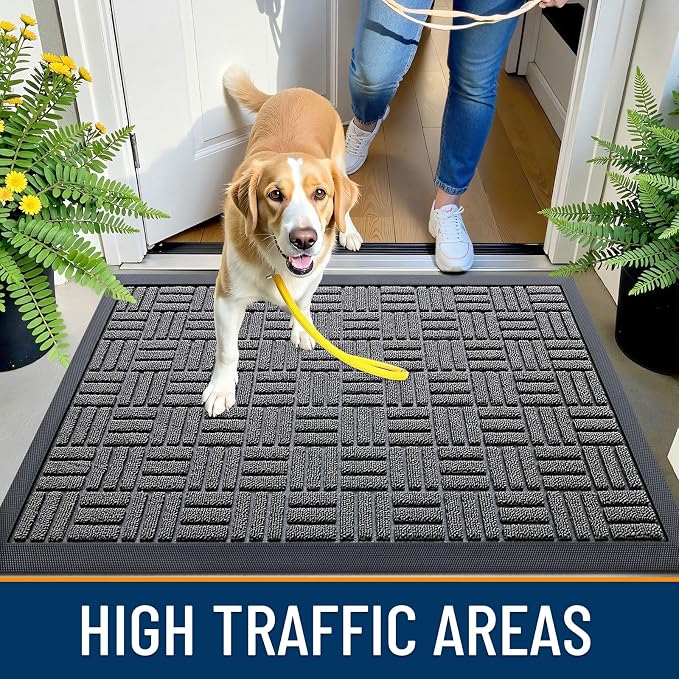 OLANLY Front Door Mat Outside Entrance 71x23, Heavy Duty Sturdy Natural Rubber - Image 6