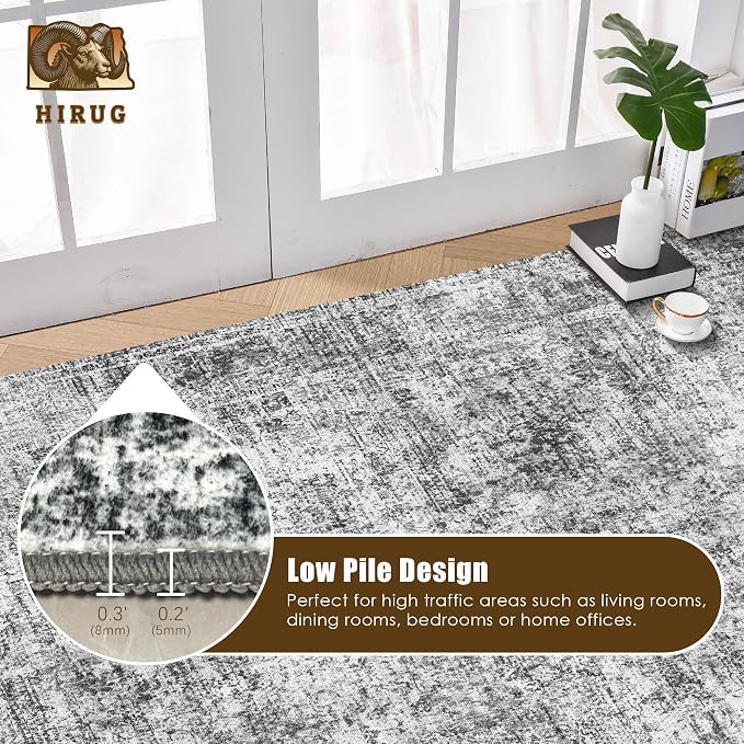 Washable Area Rug 8' x 10' Vintage Traditional Persian Mat - Image 5