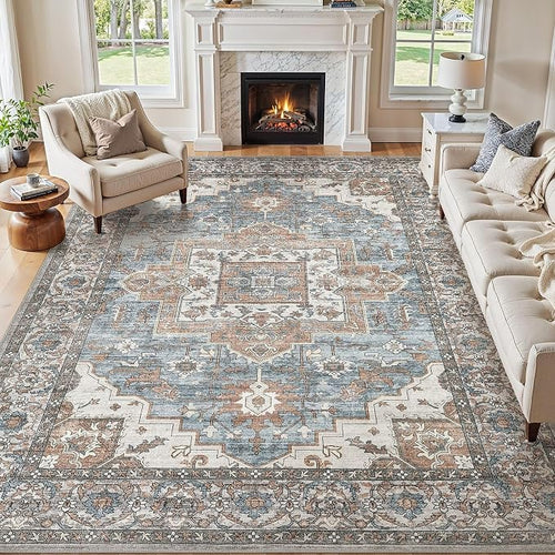 10x14 Area Rugs Living Room: Washable Vintage Rug Large Non-Slip Stain by JessibouAreaRug