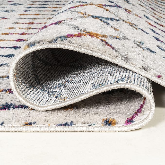 JONATHAN Y Boho Vintage Diamond Cream/Multi Indoor Area Rug 4X6 ft, Moroccan - Image 12