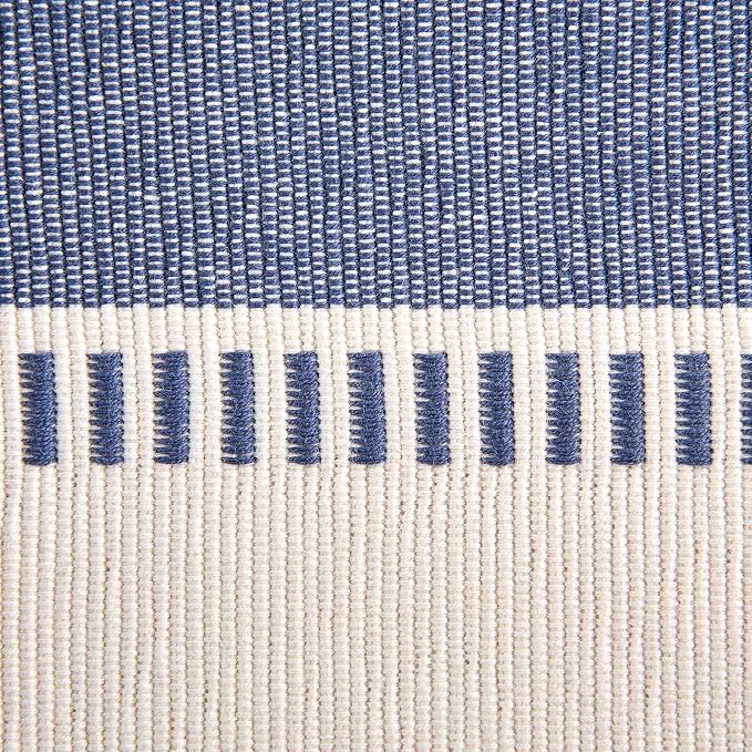 DII Dobby Stripe Table Runner, French Blue & Cream Background | Woven - Image 3