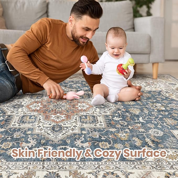 Vintage Living Room Area Rug 5x7 - Image 4