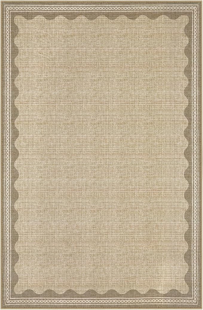 GarveeHome Scalloped 4 x 6 Rug Non-Slip Washable Low-Pile Carpet - Image 4