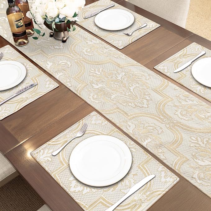 Loom and Mill Elegant Damask Jacquard Table Runner 13x72 inch - Image 7