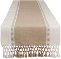 DII Dobby Stripe Table Runner, 13x72 Black & Cream Background | Woven by DII
