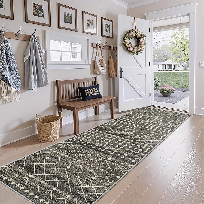 Miukiki 2x10 Runner Rug Moroccan Washable Hallway Runner Rug Non Slip Indoor - Image 7
