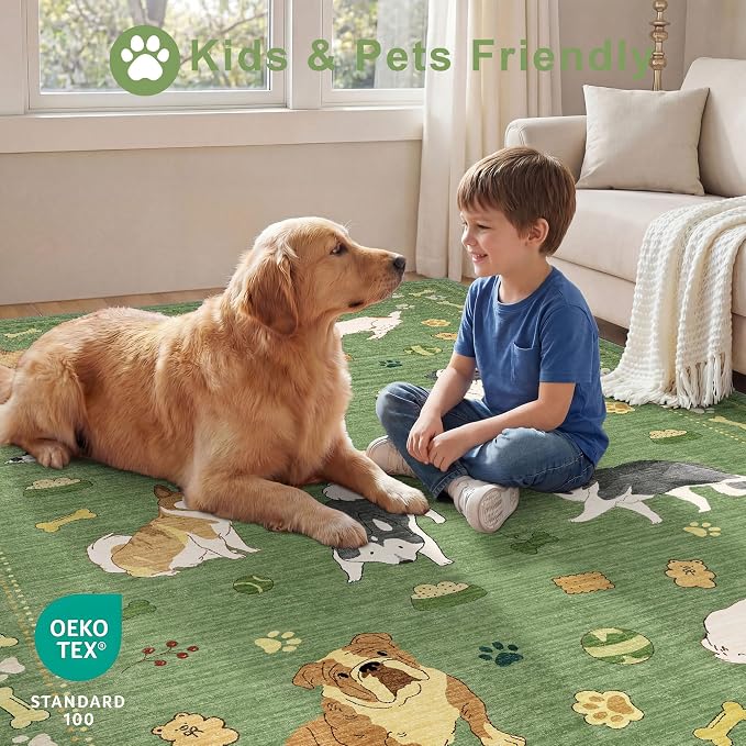 DUKINO 4x6 Area Rug, Non Slip Washable Rug - Image 4