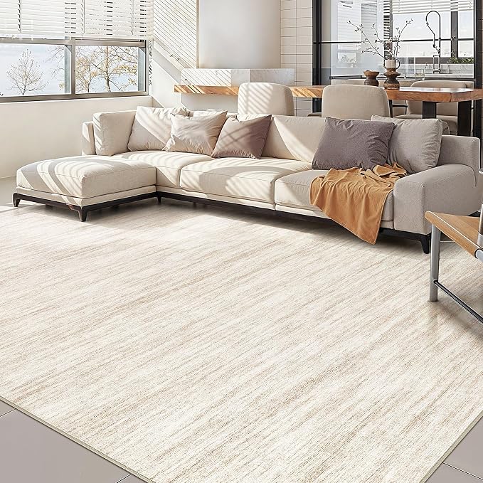 Nakagishi 10x14 Area Rugs Living Room: Washable Large Vintage Rug Neutral by NakagishiAreaRug