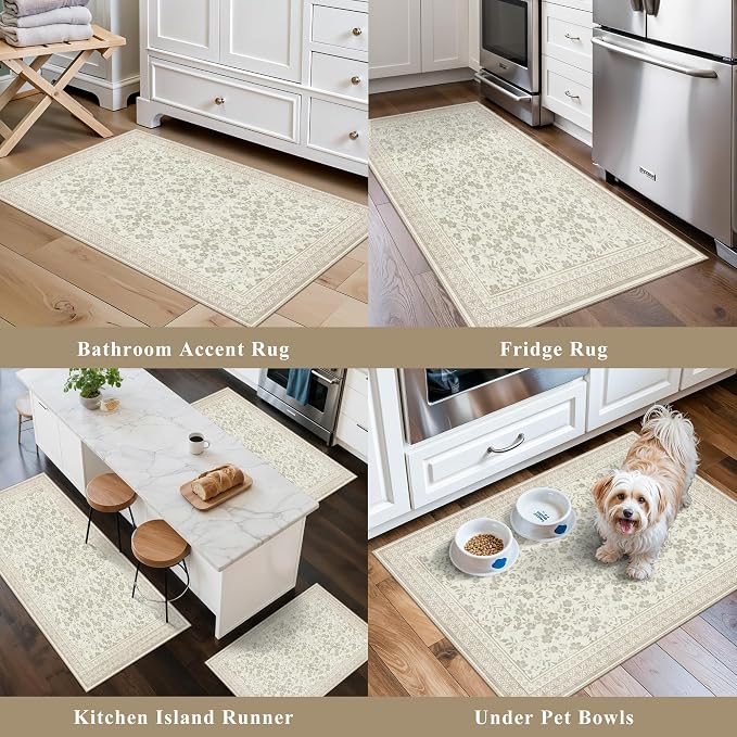 Kitchen Rug Sets 3 Piece, Washable Non-Slip Farmhouse Kitchen Mats - Image 5
