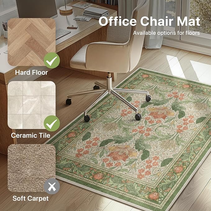 48"x72" Office Chair Mat for Hardwood Tile Floor, Under Desk Carpet Protector - Image 3