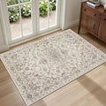 2x3 Area Rugs Living Room Rug: Washable Vintage Distressed Floral Rug No Slip by EXPEDIX