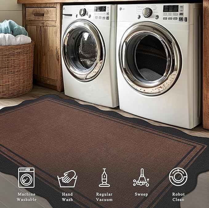 8x10 Scalloped Rug Easy Jute Washable Rug - Image 8