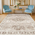Hazo Haus Washable Neutral Farmhouse Living Room Rug, 5x8 Area Rugs by HazoHaus