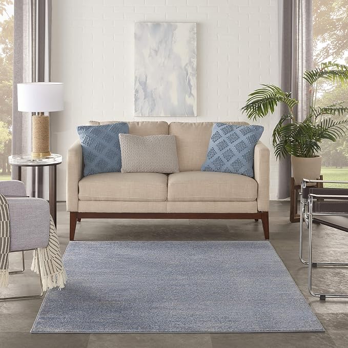 Nourison Home Nourison Essentials Blue Grey 5' x 7' Area Rug - Image 4