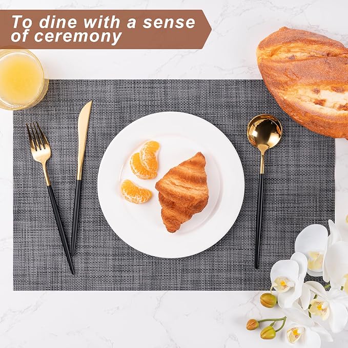Placemats Set of 6 Washable Indoor | Outdoor Vinyl Place Mats - Image 3
