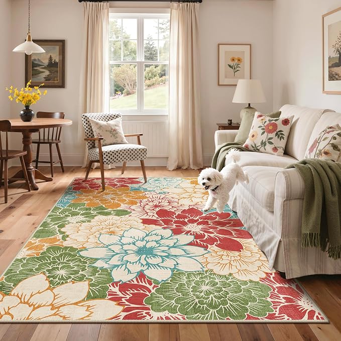 GENIMO Indoor Outdoor Area Rug 6'x9', Machine Washable Rugs - Image 4
