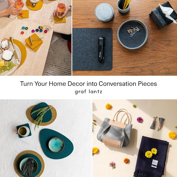 Graf Lantz - Bierfilzl Merino Wool Round Coasters Set of 4 - Love - Absorbs 30% - Image 6