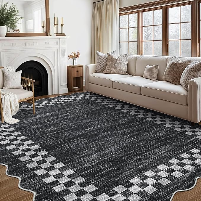GarveeHome 8x10 Area Rug for Living Room Scalloped Washable Large Bedroom Rug - Image 8