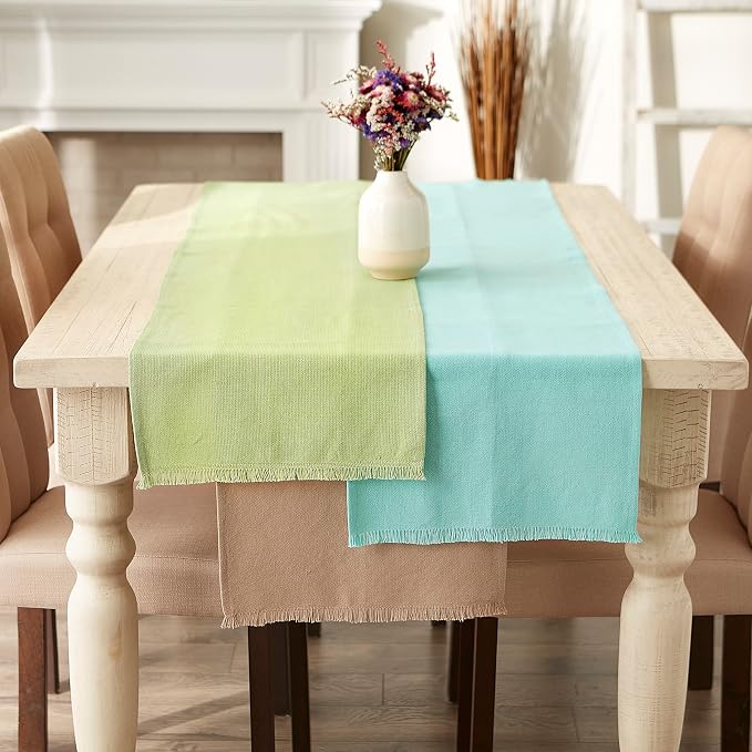 DII Everyday Collection, Fringed Solid Tabletop, Table Runner, Stone Brown - Image 7