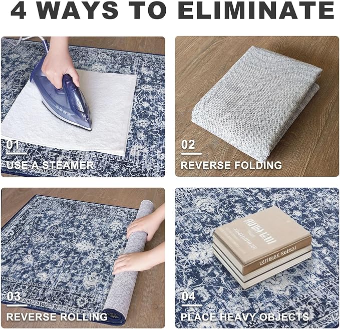 KILOCOCO Runner for Hallway 2.6x16 Runner Rug Printed Vintage Floral Washable - Image 4