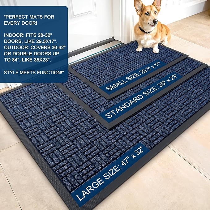 OLANLY Front Door Mat Outside Entrance 71x23, Heavy Duty Sturdy Natural Rubber - Image 2