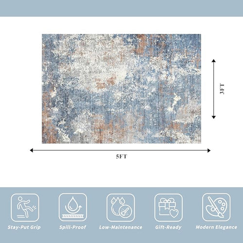 3x5 Washable Kitchen Rug – Non-Slip Rubber Backed Small Area Rug - Image 2