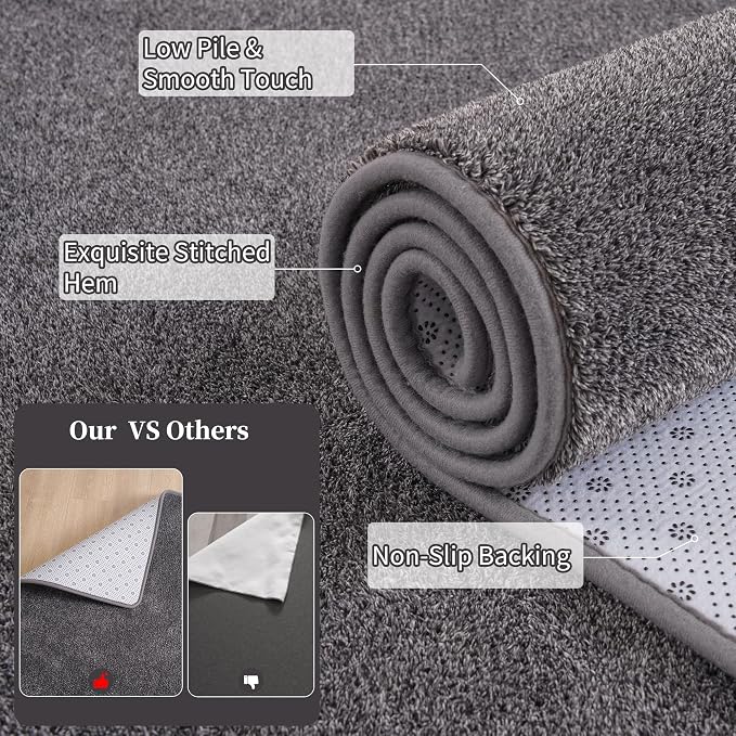 Keeko 2x8 Area Rugs for Living Room, Soft Modern Memory Foam Bedroom Rug - Image 4