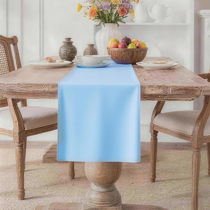 MEANMOY Baby Blue Table Runner 48 Inches Long Waterproof Table Runners | by MEANMOY