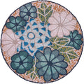 13" Flower Beaded Placemats, Teal Multi, Round Dining Table Mat | Flower Beaded by byHomeDecorativeProduct