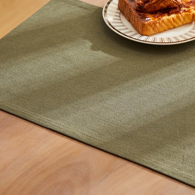 Rustic Cotton Linen Table Runner, 13x108 Inches Olive | Farmhouse Style Linen - Image 6