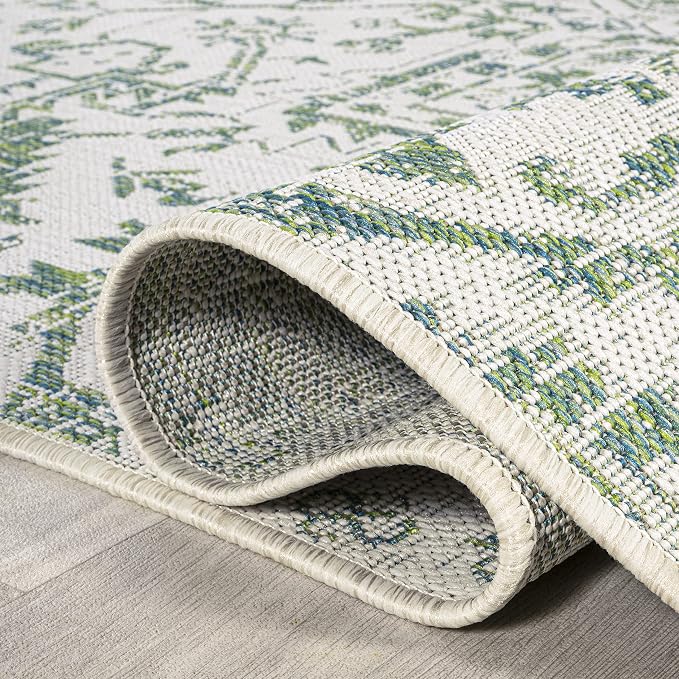 JONATHAN Y Boho Medallion Indoor Outdoor Area Rug 8X10 Green/Cream, Estrella - Image 6