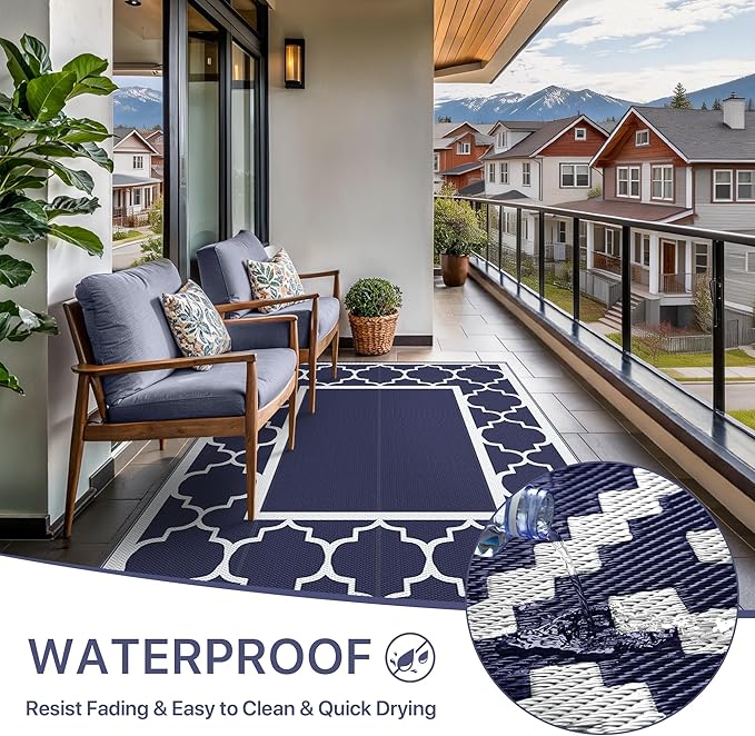 GENIMO 5' x 8' Outdoor Rug Waterproof - Image 6
