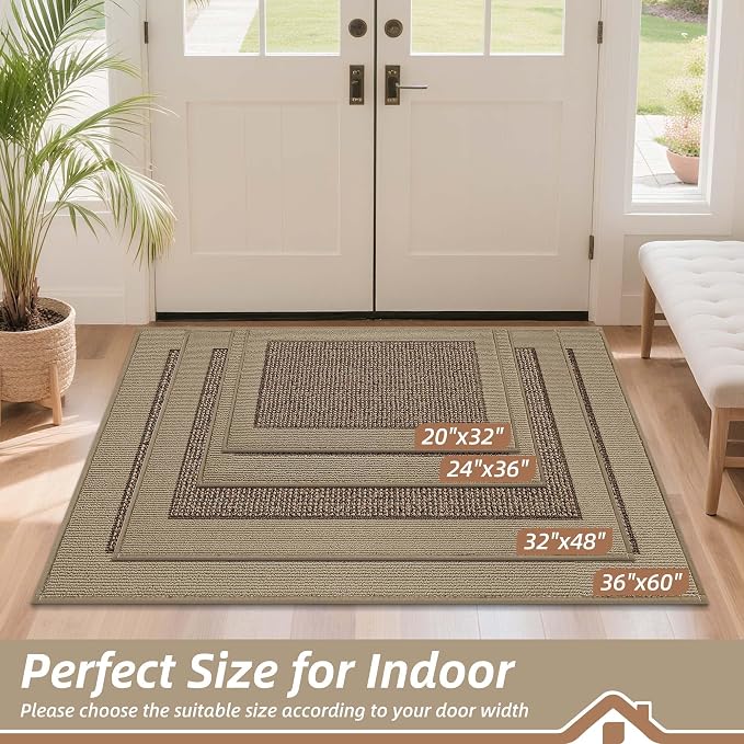 BEQHAUSE Indoor Door Mat 20" x 32", Dirt Trapper Door Mats Non-Slip Entryway - Image 2