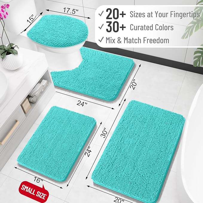 OLANLY Large Bathroom Rugs 45x27, Extra Soft Absorbent Chenille Bath Rugs - Image 2