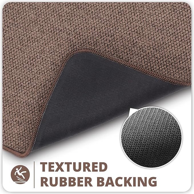 Bosap Toilet Rugs U Shaped Bathroom Rug, Machine Washable Non Slip Quick Dry - Image 4