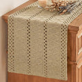 Artoid Mode Burlap Brown Woven Farmhouse Hollow Table Runner 12x48 Inch | by ArtoidMode