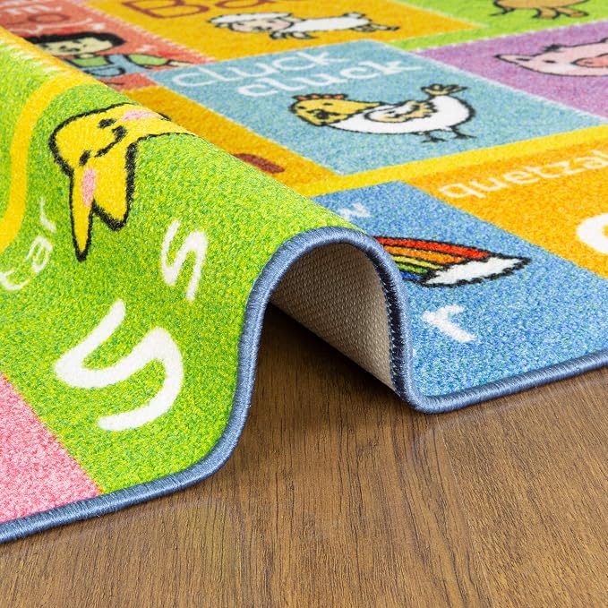 KC Cubs 8x10 ABC Alphabet Animal Sounds Rug – Educational Non-Slip Carpet Play - Image 9
